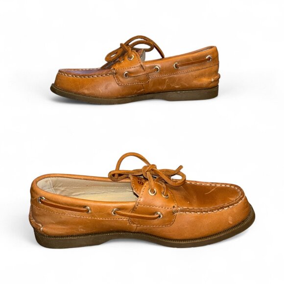 Sperry Women’s Original Boat Shoes Brown Leather Size 6.5 Nutmeg - Picture 3 of 7